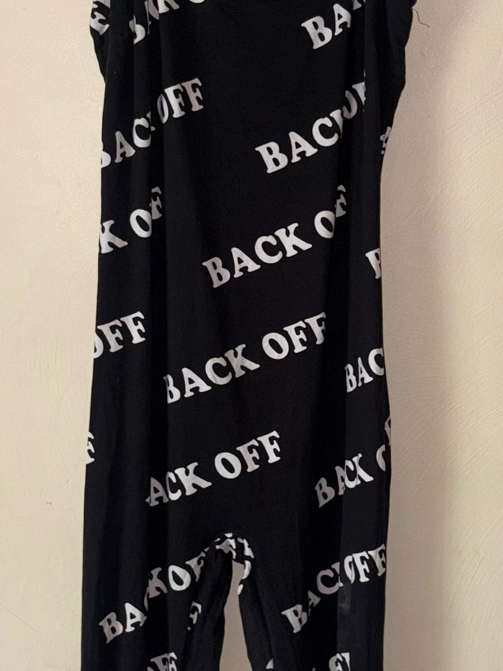 Black Kids Dress with White 'BACK OFF' Print